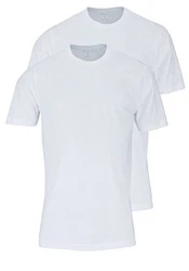OLYMP Herren T-Shirt Doppelpack O-Neck Casual Weiß