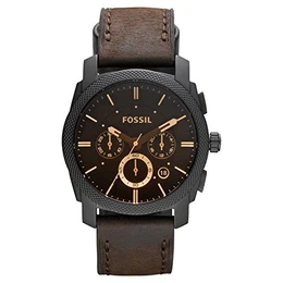 Herren Chronograph Quarz Uhr mit Leder Armband FS4656