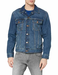 Herren Classic Denim Jacket Jeansjacke, Blau (Mid Stone), XL