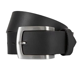 Gürtel Herrengürtel Ledergürtel Schwarz 533, Länge:130 cm, Farbe:Schwarz