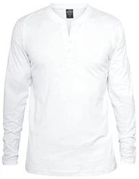 Herren Basic Henley L/S Tee Sweatshirt, Weiß (white 220), L