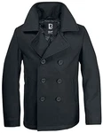 Brandit PEA COAT MANTEL US MARINE JACKE HERREN WINTERJACKE CABAN SCHWARZ