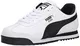 PUMA Herren Roma Basic Sneaker, Weiß/schwarzes Leder, 43 EU