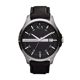 Herren Analog Quarz Uhr mit Leder Armband AX2101