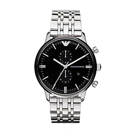 Herren-Chronograph, Silberne Edelstahluhr, 43 mm Gehäusegröße