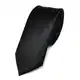 TigerTie schmale Satin Krawatte in black schwarz einfarbig uni