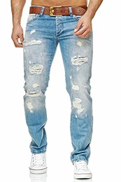 Red Bridge by Cipo & Baxx RB-171 Jeans Distressed Style Helle Waschung Herren Hose (32W / 32L, Blau)