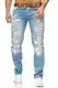 Red Bridge by Cipo & Baxx RB-171 Jeans Distressed Style Helle Waschung Herren Hose (32W / 32L, Blau)