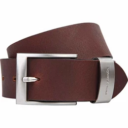 Vollbüffel 4mm Echt Leder-Gürtel Herren / Vollleder-Gürtel Herren, Jeansgürtel XXL mit Metallschlaufe, Größe / Size:105;Farbe / Color:braun