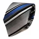 TigerTie Designer Krawatte - Tie Binder blau silber grau weiss schwarz gestreift
