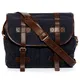 SID & VAIN Messenger Bag Canvas & Leder Chase groß Laptoptasche Umhängetasche Laptopfach 15.6'' Unisex blau