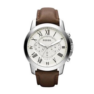 Fossil Herrenuhr Grant Quarz-Chronographenwerk Weiß/Braun
