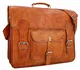 Gusti Lehrertasche Leder- Leon Arbeitstasche 15  Zoll DIN A4 Ordner Laptoptasche Ledertasche Messenger Bag XL Aktentasche Umhängetasche Braun Echtleder Businesstasche Herren Damen