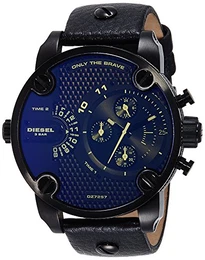 Herren Chronograph Quarz Uhr mit Leder Armband DZ7257