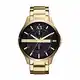 Armani Exchange Uhr für Herren , Multifunktionswerk, 46mm Gold Edelstahlgehäuse mit Edelstahlarmband, AX2122