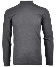 Herren Stehkragenshirt langarm Gr. M, Anthrazit-019