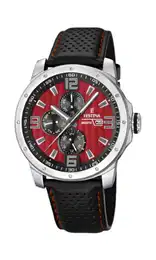 Herren Analog Quarz Uhr mit Leder Armband F16585/7
