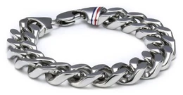 Herren Armband Edelstahl Emaille blau/rot 21.5 cm 2700261