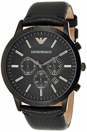 Herren Chronograph Quarz Uhr mit Leder Armband AR2461