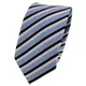 TigerTie - schmale Designer Krawatte in blau graublau schwarz weiß gestreift