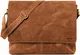 LEABAGS Oxford Umhängetasche Laptoptasche 15 Zoll aus Leder im Vintage Look, Braun As Vintage