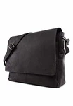 LEABAGS Oxford Umhängetasche Leder Laptoptasche 15 Zoll Schwarz