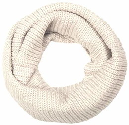 Feinstrick Schal, einfarbiger Loop Schlauchschal, Feinripp Strickschal, Loopschal, Unisex 01018112, Farbe:Beige