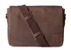 Navali Mainstay Laptop Umhängetasche Vintage Messenger Bag aus echtem Wild-West-Leder – Braun