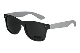 ® 8-061 X01 Nerd Sonnenbrille Style Stil Retro Vintage Retro Unisex Herren Damen Männer Frauen Brille Nerdbrille - schwarz matt/grau matt