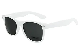 ® 8-004 Nerd Sonnenbrille Unisex Herren Damen Männer Frauen Brille Nerdbrille Retro Vintage - weiß