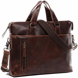 BACCINI Laptoptasche echt Leder Leandro groß Businesstasche 15 Zoll Laptop Umhängetasche Aktentasche Herren braun