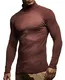 Leif Nelson Herren Rollkragenpullover Pullover Rollkragen Hoodie Slim Fit (Braun; Medium)