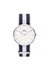 Daniel Wellington Classic Glasgow, Blau-weiß/Silber Uhr, 36mm, NATO, für Damen und Herren