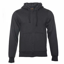 ® Herren Kapuzenjacke Zipper Hoodie Kapuzen Sweater Jacke Workerhoodie Pullover Hoody Größen XS-5XL - Farbe Schwarz Medium