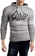 Grin&Bear Slim FIT T-Shirt Langarm Hemd, Grau Signatur-Print, Größe M
