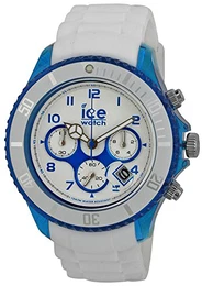 ICE-WATCH Herren-Armbanduhr XL Ice-Chrono Party - Curaçao - Big Big Chronograph Quarz Silikon CH.WBE.BB.S.13