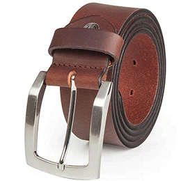 Leder-Gürtel Herren 40 mm breit, Gürtel Herren Vollrindleder braun, Farbe/Color:braun, Size:100