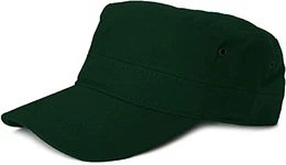 Cap im Military-Stil aus robustem Baumwoll Canvas, verstellbar, Unisex 04023020, Farbe:Dunkelgrün