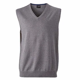 Klassischer Herren Baumwoll-Pullunder M,grey-heather
