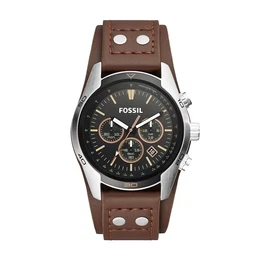 Herren Chronograph Quarz Uhr mit Leder Armband CH2891
