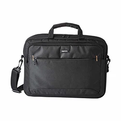 Amazon Basics kompakte Laptoptasche Umhängetasche Tragetasche mit Taschen zur Aufbewahrung von Zubehör für Laptops Schwarz