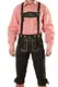 Bayerische Herren Trachten Lederhose, Trachtenlederhose mit Trägern, original in Dunkelbraun, Oktoberfest, Größe 46