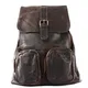 LECONI Rucksack Vintage Lederrucksack Wanderrucksack Freizeitrucksack Natur echtes Rindsleder Stadtrucksack Cityrucksack Damen + Herren 31x40x11cm dunkelbraun LE1008-wax