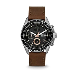 Herren Chronograph Quarz Uhr mit Leder Armband CH2885
