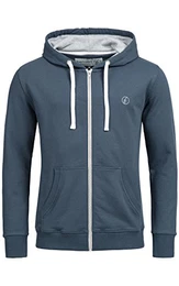 Herren Hoody, Faire Löhne, Purified Cotton, Männer Hoodie-s Kapuzenjacke-n Kapuzen-Sweater mit Reissverschluss Men, Dunkelblau blau M Medium