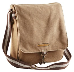 Umhängetasche Herren Retro Style : Vintage Canvas Messenger Schultertasche mit Goodman Design ® Logo Farbe: Sand