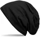 styleBREAKER Klassische Einfarbige Unisex Beanie Mütze mit inliegendem Fleece Stoff, gefüttert 04024008, Farbe:Schwarz