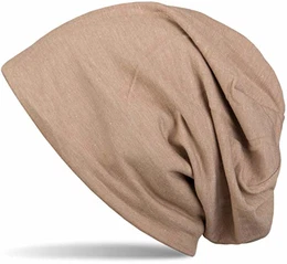Klassische Einfarbige Unisex Beanie Mütze mit inliegendem Fleece Stoff, gefüttert 04024008, Farbe:Hellbraun