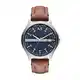 Armani Exchange Uhr für Herren , DreizeigerDatumswerk, 46mm Silber / Stahl Edelstahlgehäuse mit einem Lederarmband, AX2133