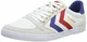 hummel Unisex-Erwachsene Slimmer Stadil Low Sneaker, Weiß (White/Blue/Red/Gum), 43 EU (9 UK)